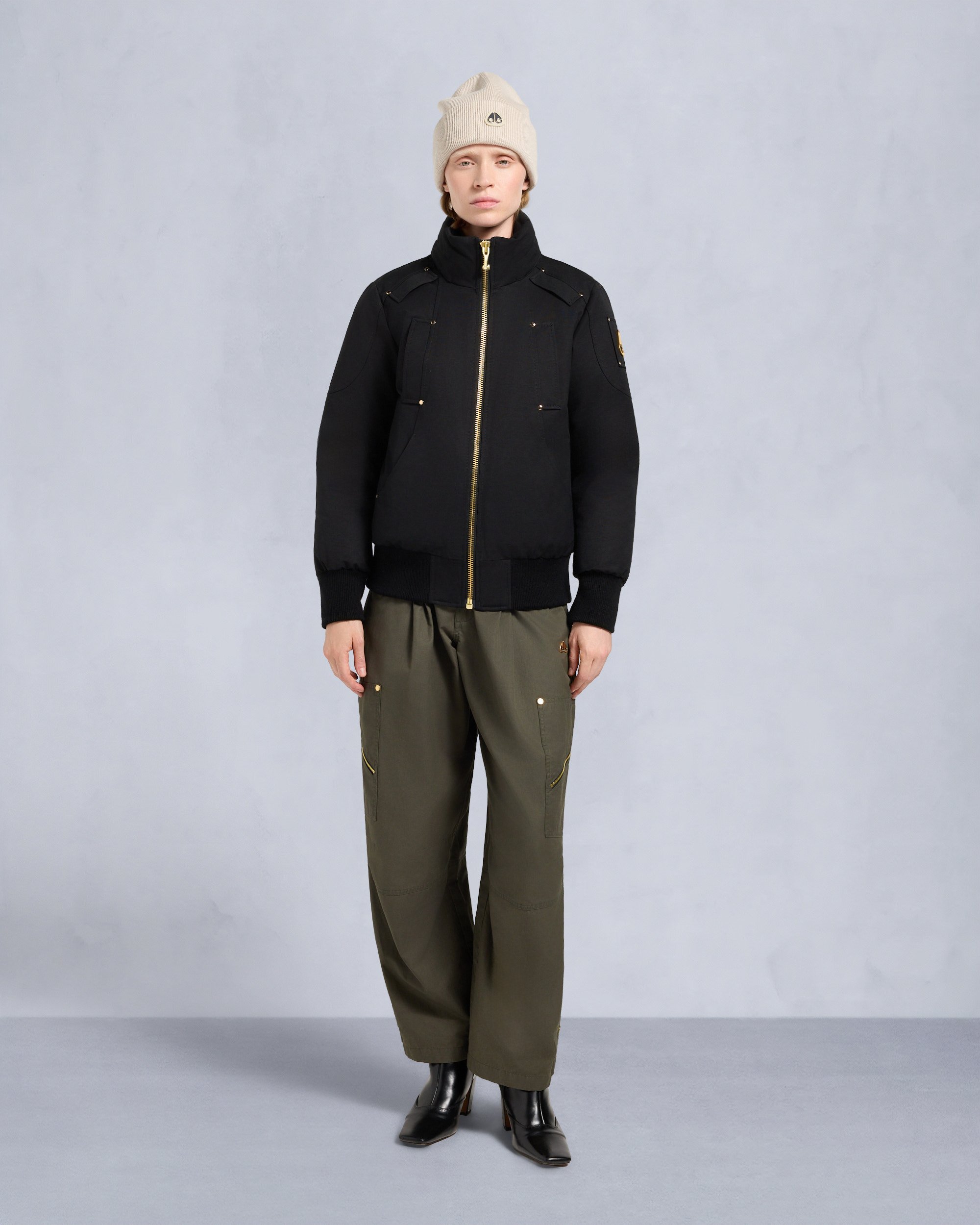 Moose Knuckles - M35LB002GS - Gold Series Original Sainte Flavie SHEARLING TRIM Bomber Jacket - WOMENS -  - Detail4