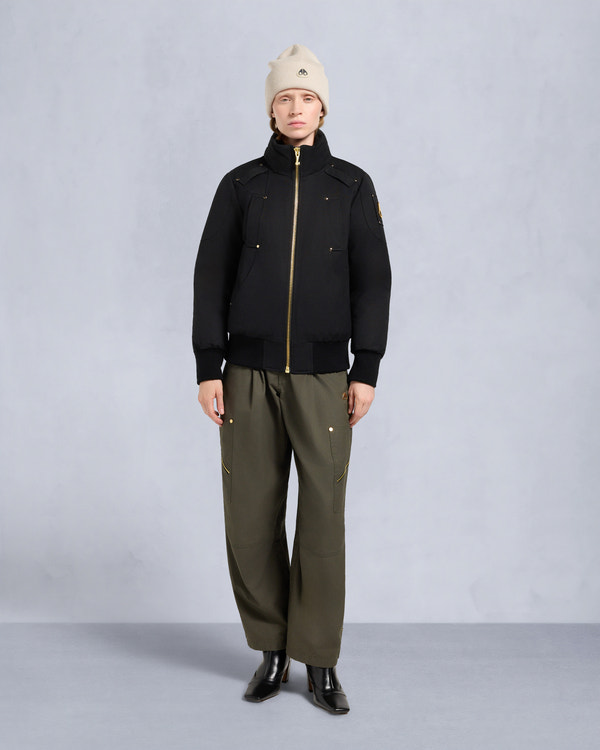 Moose Knuckles - M35LB002GS - Gold Series Original Sainte Flavie SHEARLING TRIM Bomber Jacket - WOMENS -  - Detail4