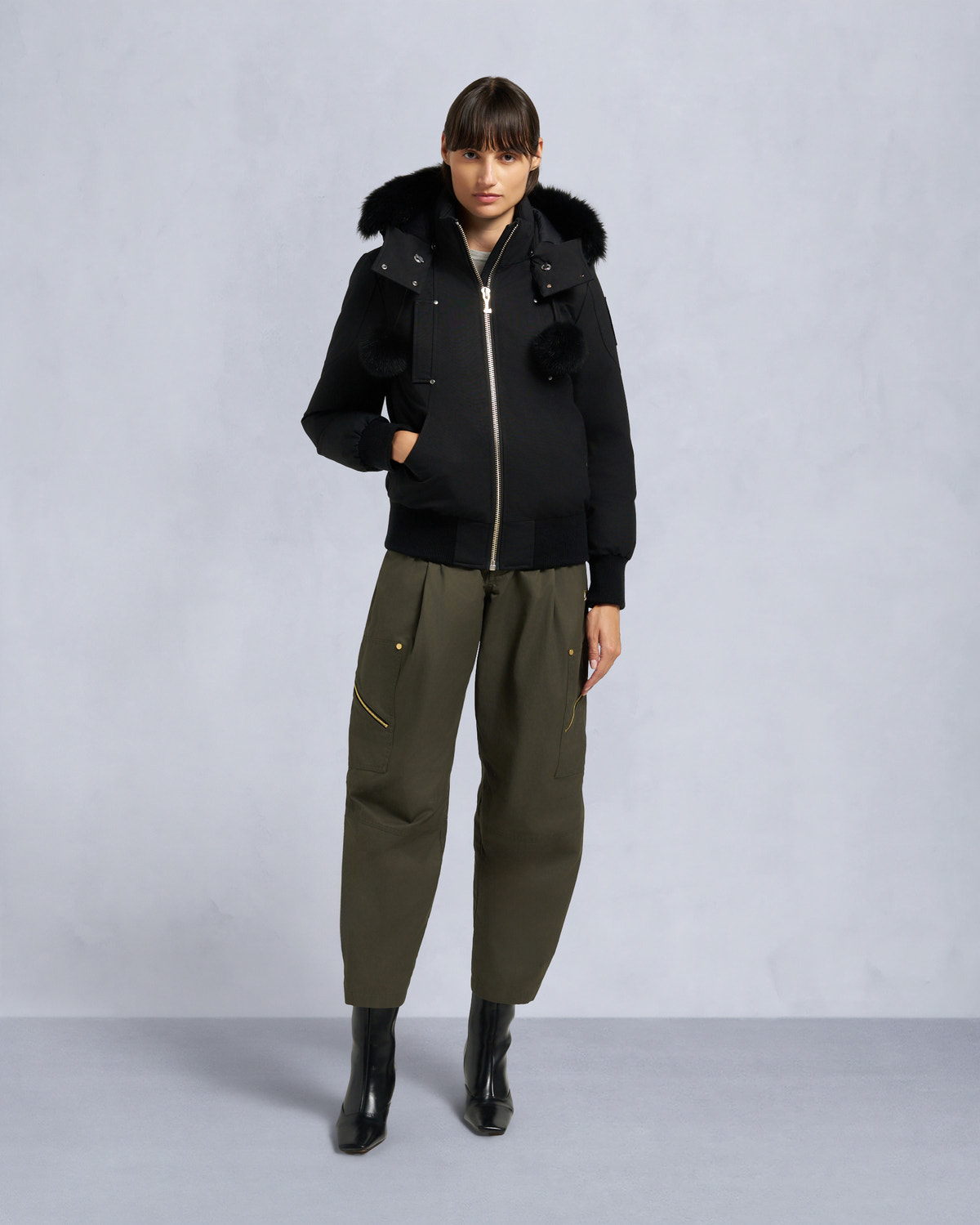 Moose Knuckles - M35LB002S - ORIGINAL DEBBIE SHEARLING TRIM BOMBER JACKET - WOMENS -  - Front Category