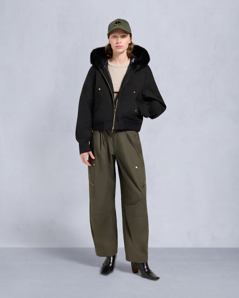Moose Knuckles - M35LB022GS - Gold Series Logan Shearling Trim Bomber Jacket - WOMENS -  - Front Category