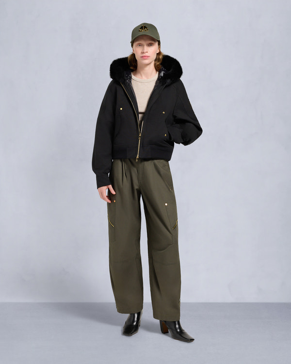 Moose Knuckles - M35LB022GS - Gold Series Logan Shearling Trim Bomber Jacket - WOMENS -  - Front Category