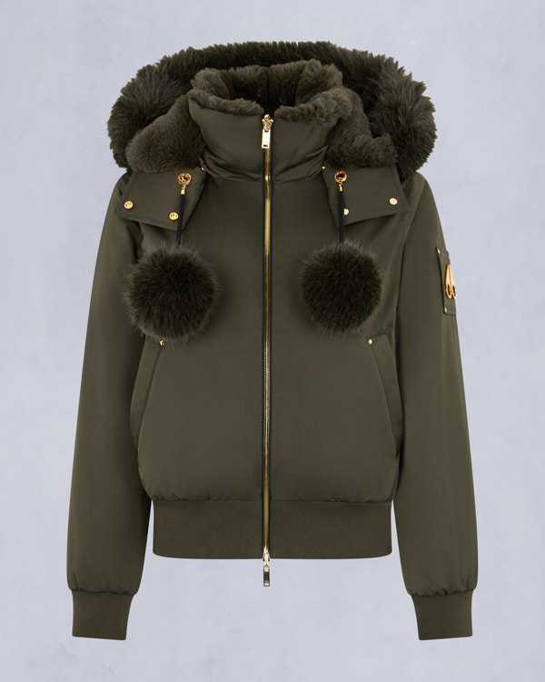 Moose Knuckles - M35LB025G - Gold Series Original Satin Debbie Bomber Jacket - WOMENS -  - GM