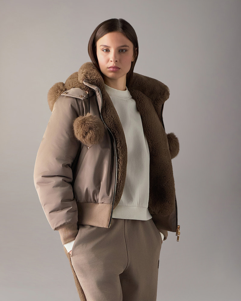 Moose Knuckles - M35LB025G - GOLD SERIES ORIGINAL SATIN DEBBIE BOMBER JACKET - WOMENS -  - Front Category