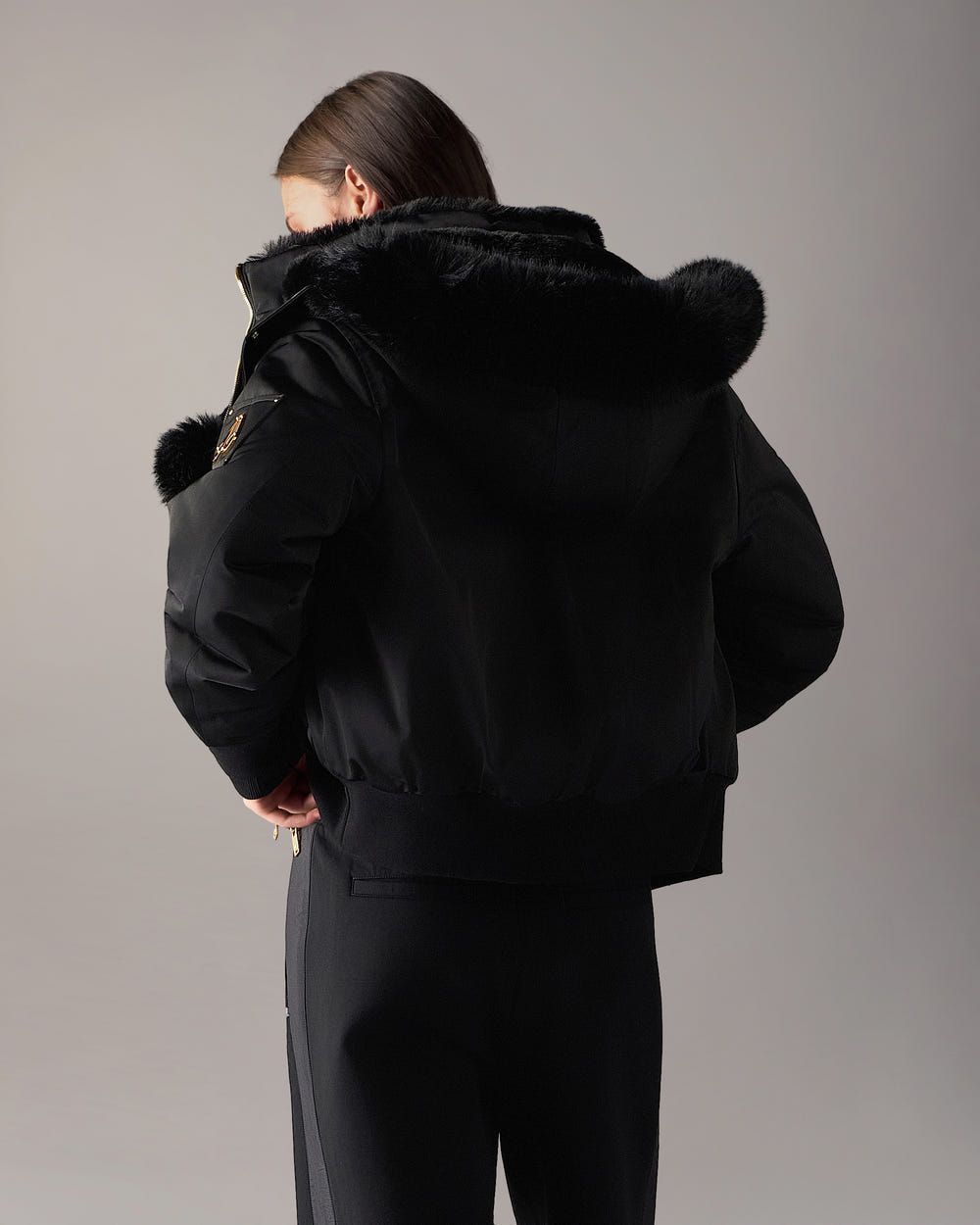 Moose Knuckles - M35LB025G - Luxe Satin Reversible Bomber - WOMENS -  - Back