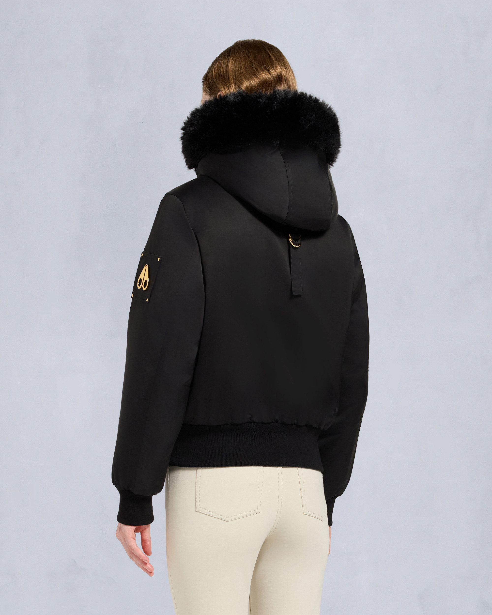 Moose Knuckles - M35LB025G - Gold Series Original Satin Debbie Bomber Jacket - WOMENS -  - Back