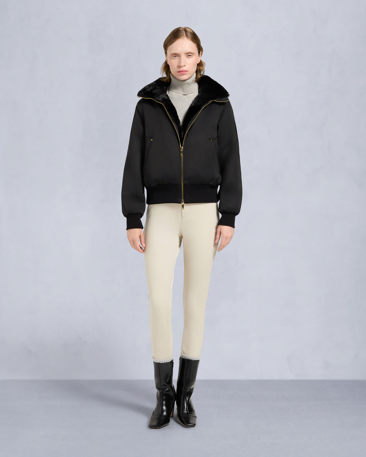 Moose Knuckles - M35LB025G - Gold Series Original Satin Debbie Bomber Jacket - WOMENS -  - Detail6