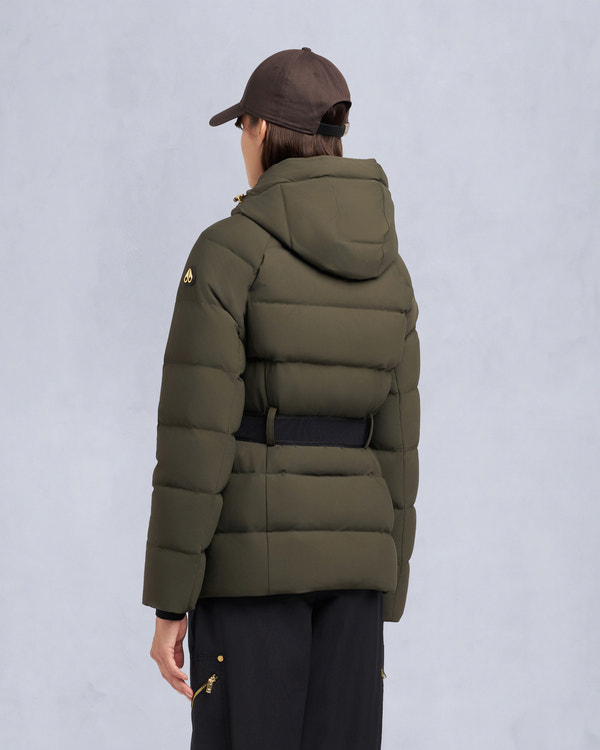 Moose Knuckles - M35LJ132GS - Gold Series Nyluxe Cambria Shearling Trim Jacket - WOMENS -  - Back