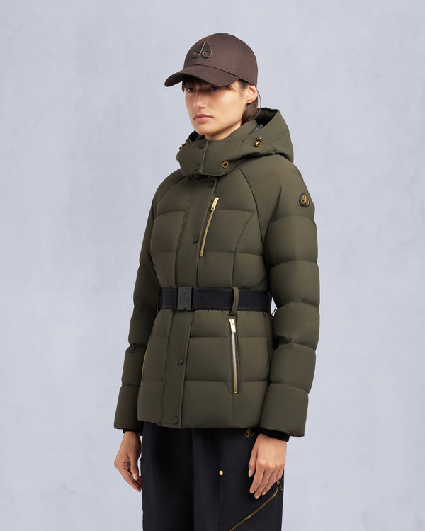 Moose Knuckles - M35LJ132GS - Gold Series Nyluxe Cambria Shearling Trim Jacket - WOMENS -  - Front