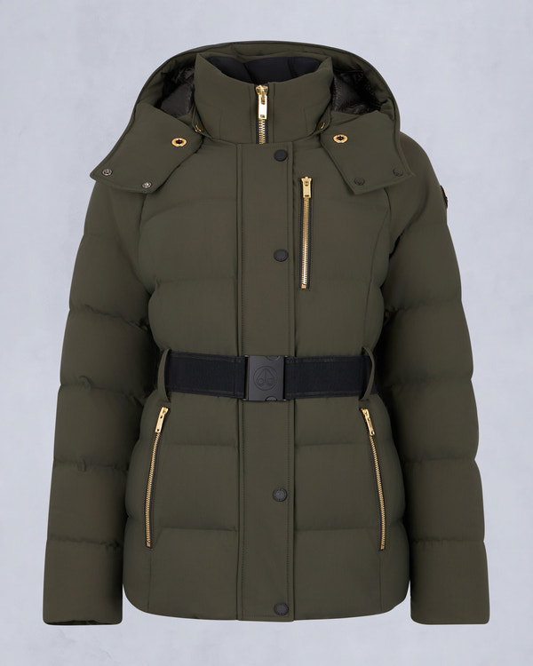 Moose Knuckles - M35LJ132GS - Gold Series Nyluxe Cambria Shearling Trim Jacket - WOMENS -  - GM