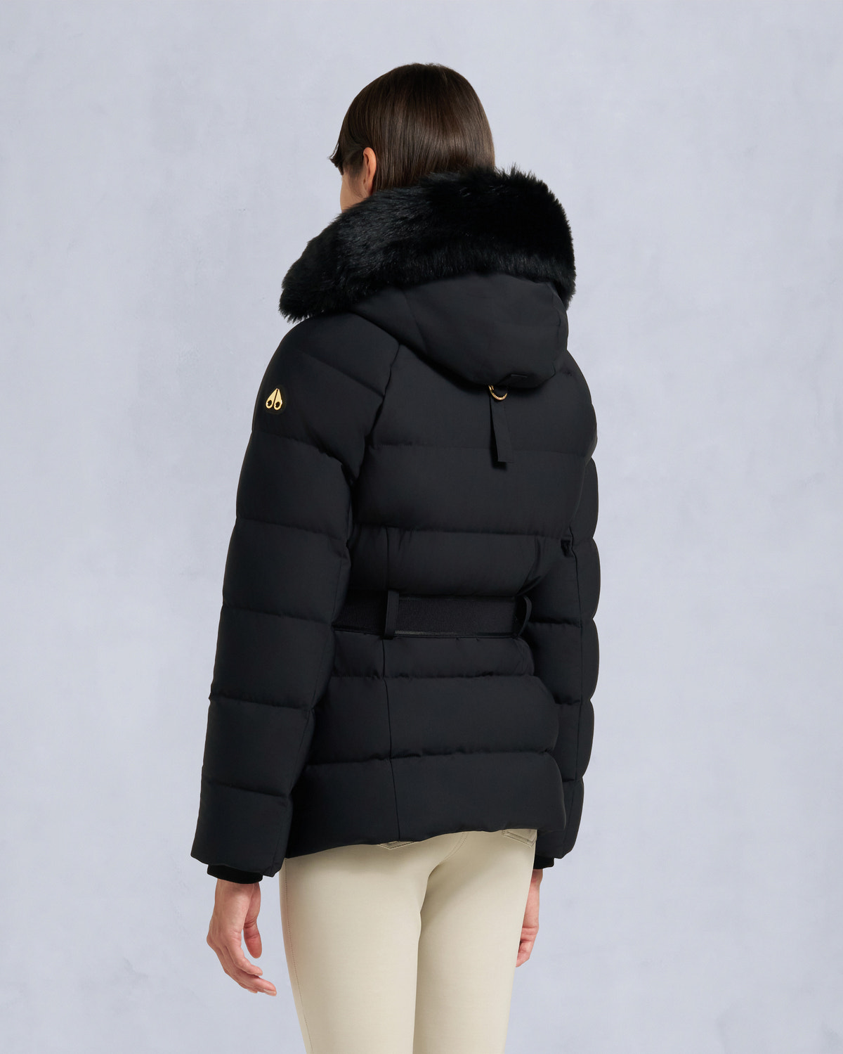 Moose Knuckles - M35LJ132GS - Gold Series Nyluxe Cambria Shearling Trim Jacket - WOMENS -  - Back