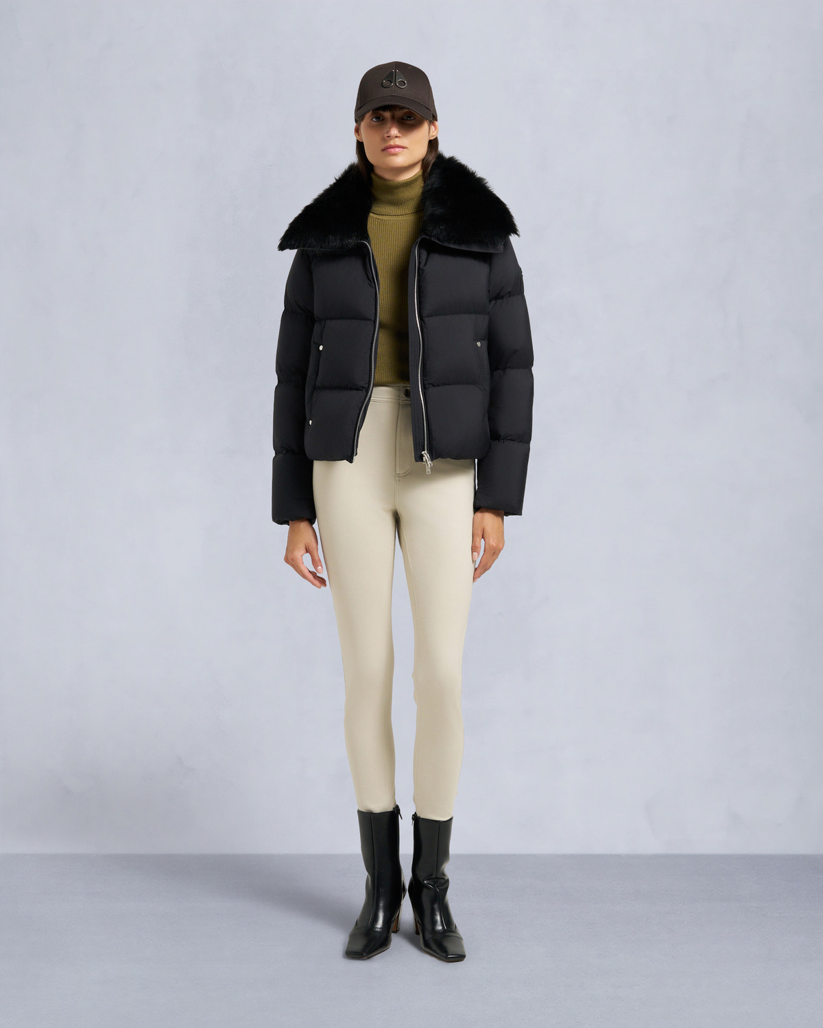 Moose Knuckles - M35LJ195S - Belle Dune Short Shearling Trim Puffer - WOMENS -  - Front Category