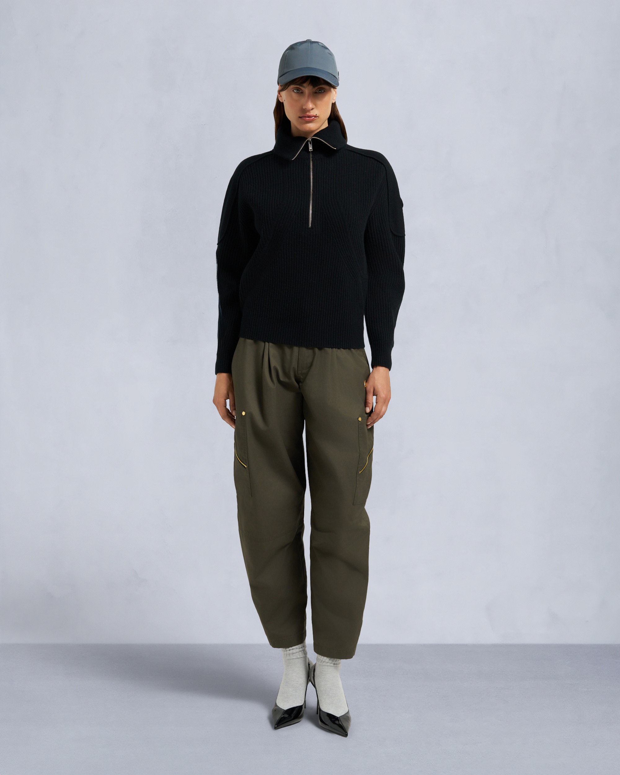 Moose Knuckles - M35LK651 - Corina Quarter-Zip Sweater - WOMENS -  - Front Category