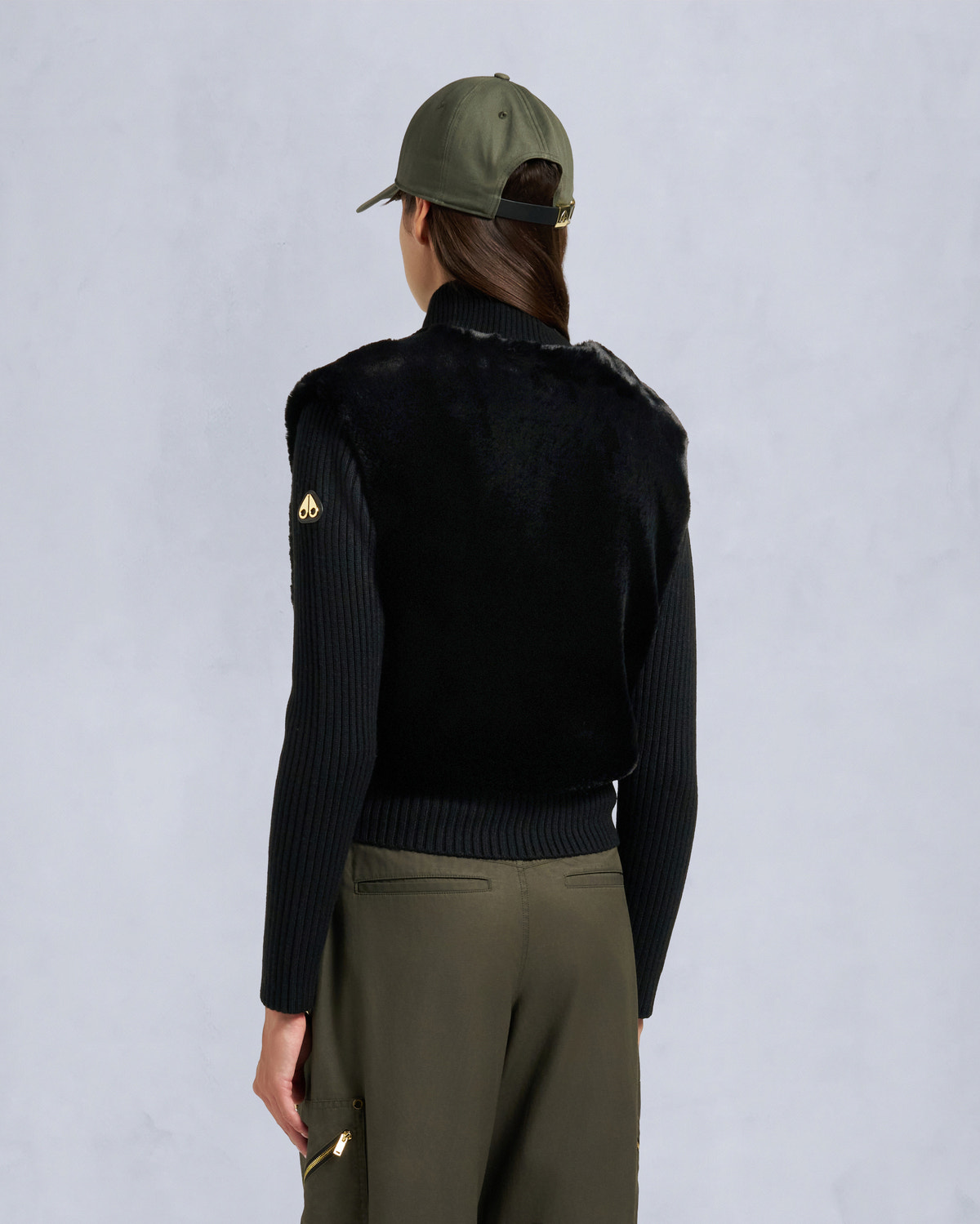 Moose Knuckles - M35LK690G - Dua Bunny Wool Blend Sweater Gold Series - WOMENS -  - Back