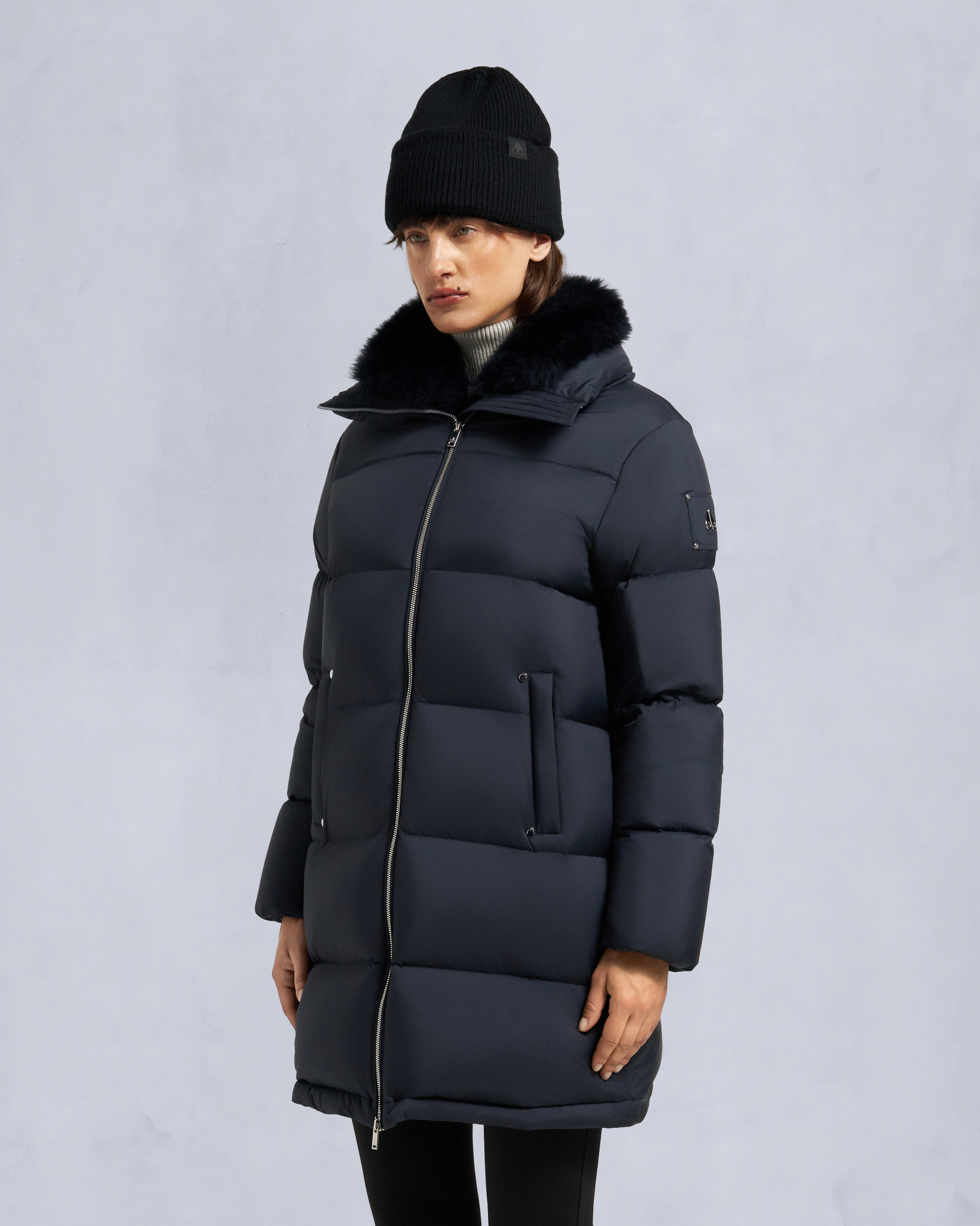 Moose Knuckles - M35LP209S - Belle Dune Long Shearling Trim Puffer - WOMENS -  - Front