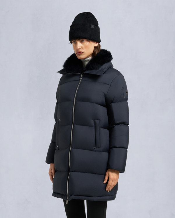 Moose Knuckles - M35LP209S - Belle Dune Long Shearling Trim Puffer - WOMENS -  - Front