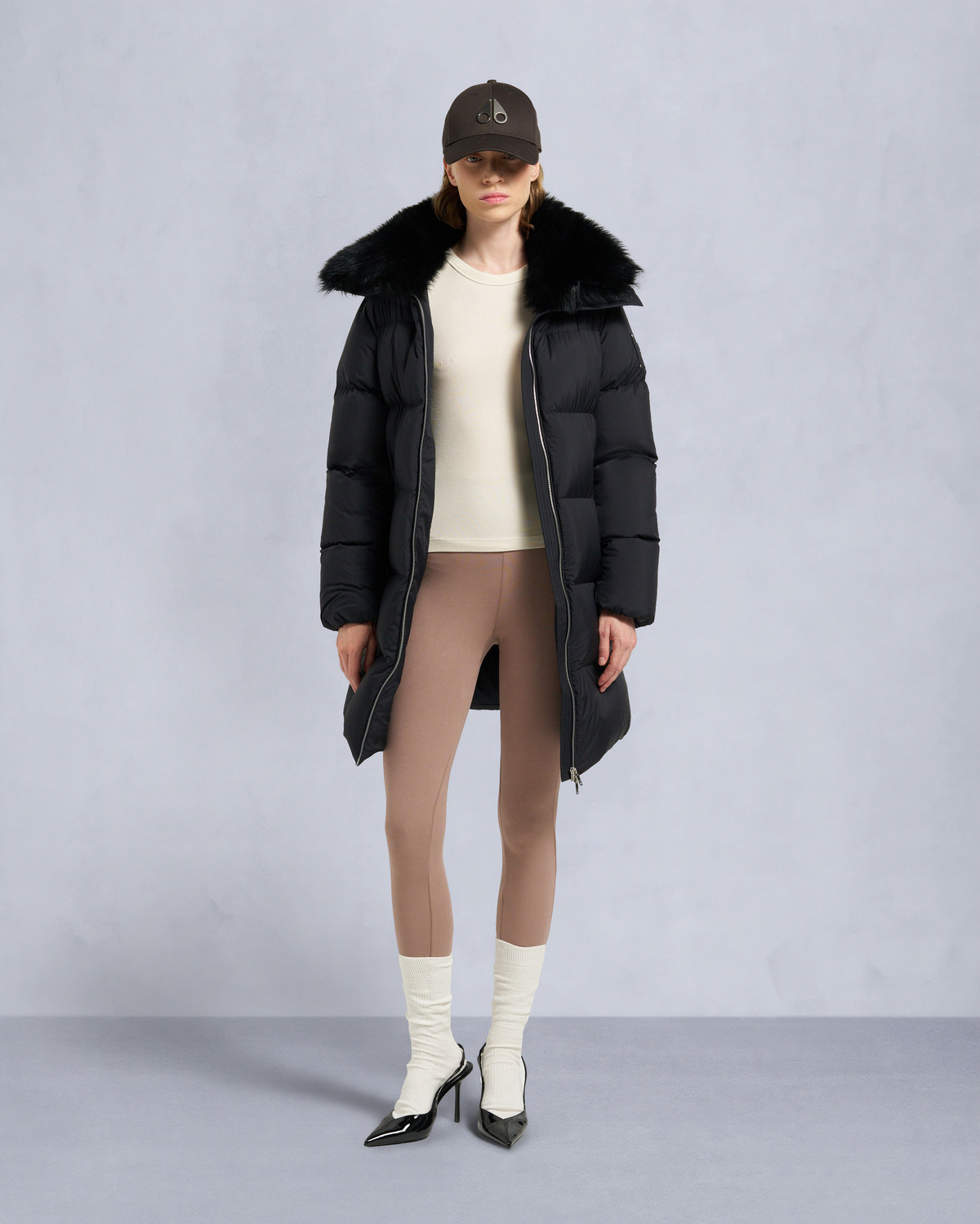 Moose Knuckles - M35LP209S - Belle Dune Long Shearling Trim Puffer - WOMENS -  - Front Category