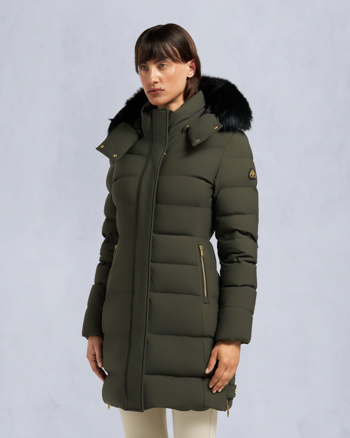 Moose Knuckles - M35LP228GS - GOLD SERIES NYLUXE WATERSHED SHEARLING TRIM PARKA - WOMENS -  - Front