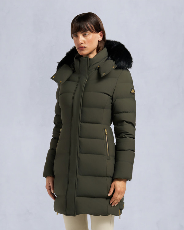Moose Knuckles - M35LP228GS - GOLD SERIES NYLUXE WATERSHED SHEARLING TRIM PARKA - WOMENS -  - Front