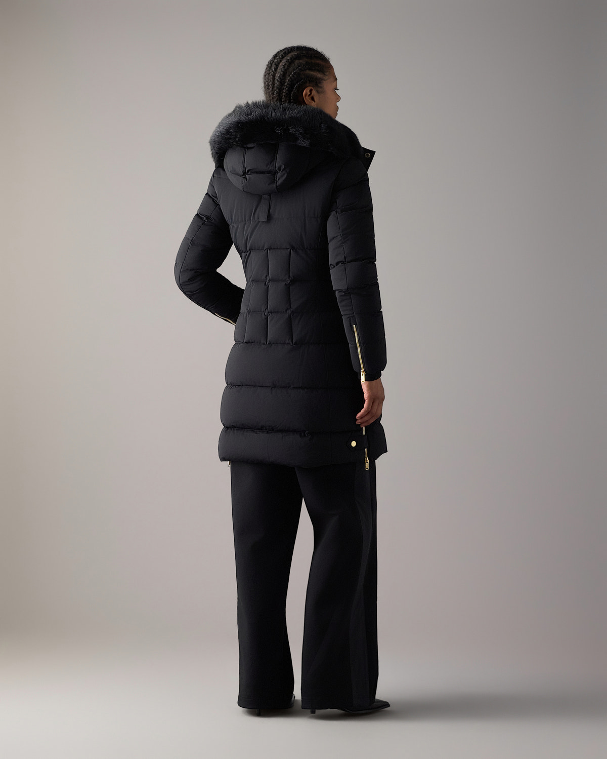Moose Knuckles - M35LP228GS - GOLD SERIES NYLUXE WATERSHED SHEARLING TRIM PARKA - WOMENS -  - Back