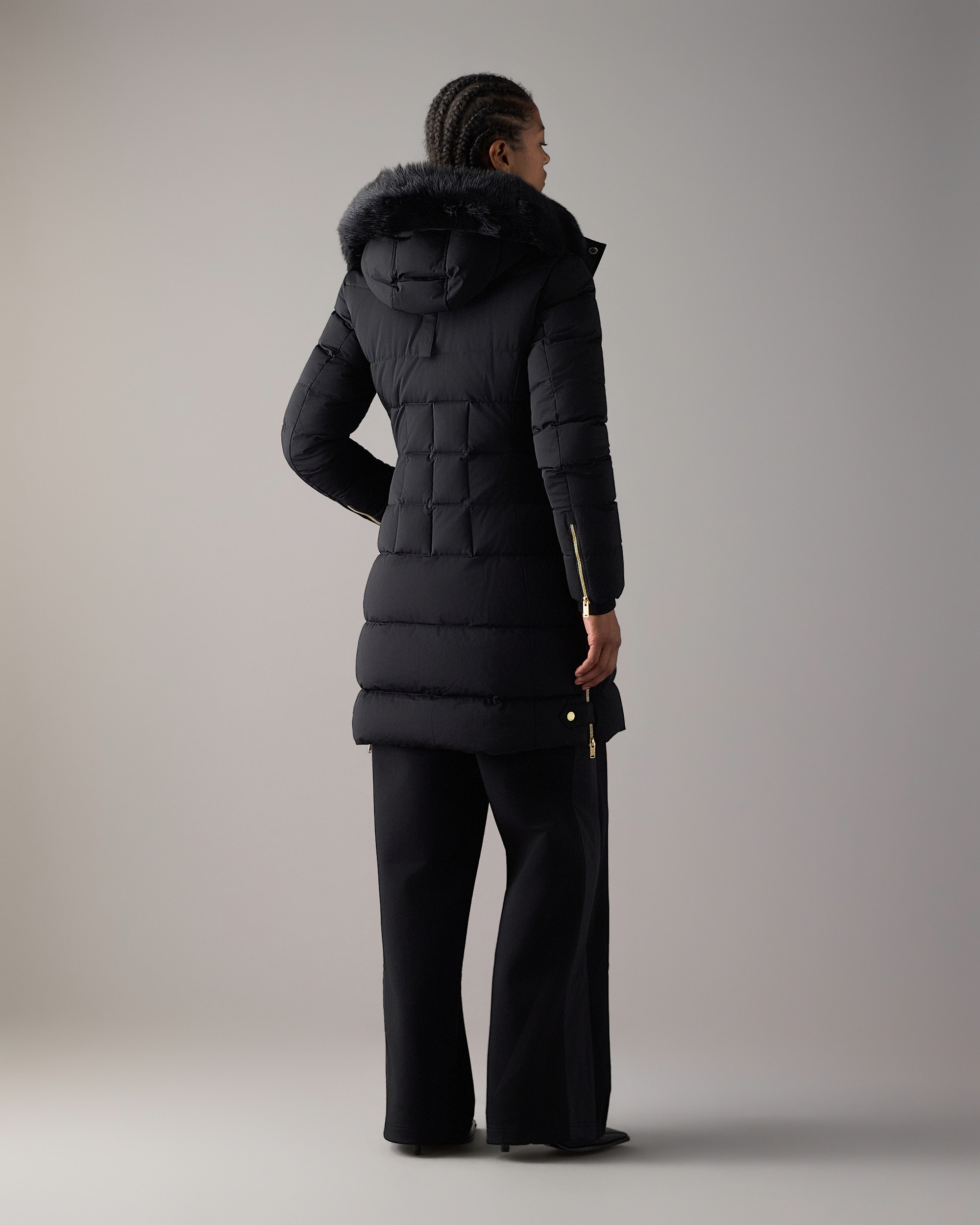 Moose Knuckles - M35LP228GS - GOLD SERIES NYLUXE WATERSHED SHEARLING TRIM PARKA - WOMENS -  - Back