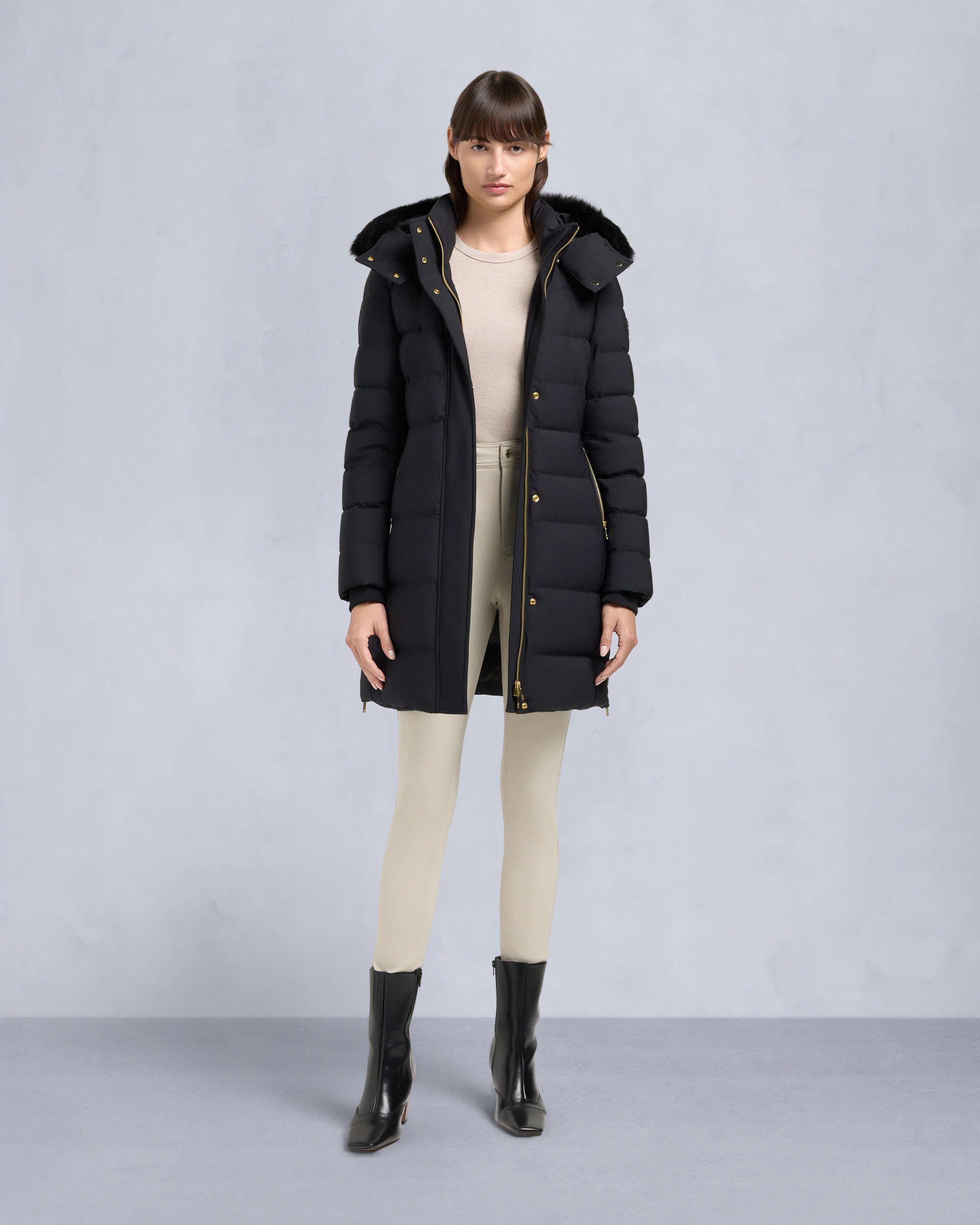 Moose Knuckles - M35LP228GS - GOLD SERIES NYLUXE WATERSHED SHEARLING TRIM PARKA - WOMENS -  - Detail3