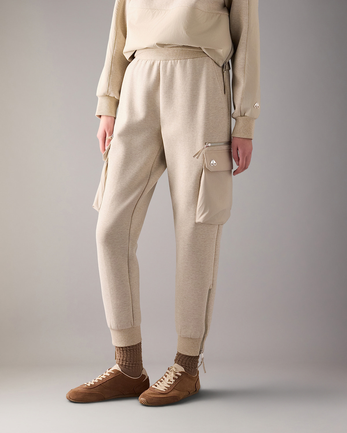 Moose Knuckles - M35LR800H - Mixed Media Neoprene Joggers - WOMENS -  - Front