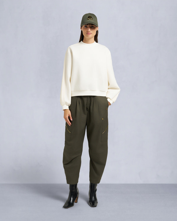 Moose Knuckles - M35LS631 - Mix Media Crewneck Sweatshirt - WOMENS -  - Front Category