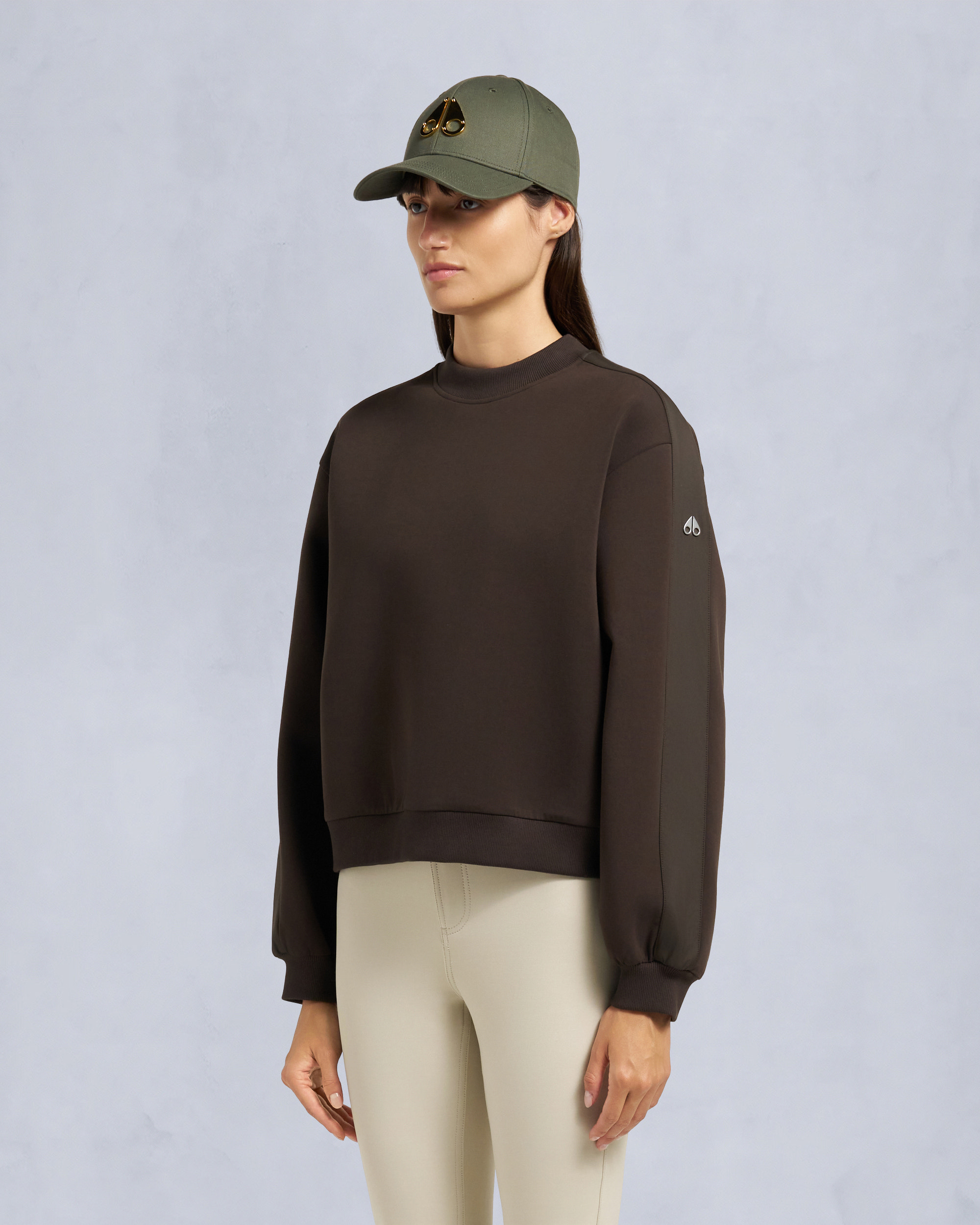 Moose Knuckles - M35LS631 - Mix Media Crewneck Sweatshirt - WOMENS -  - Front