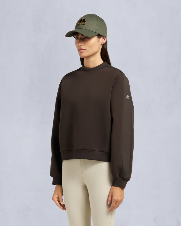 Moose Knuckles - M35LS631 - Mix Media Crewneck Sweatshirt - WOMENS -  - Front