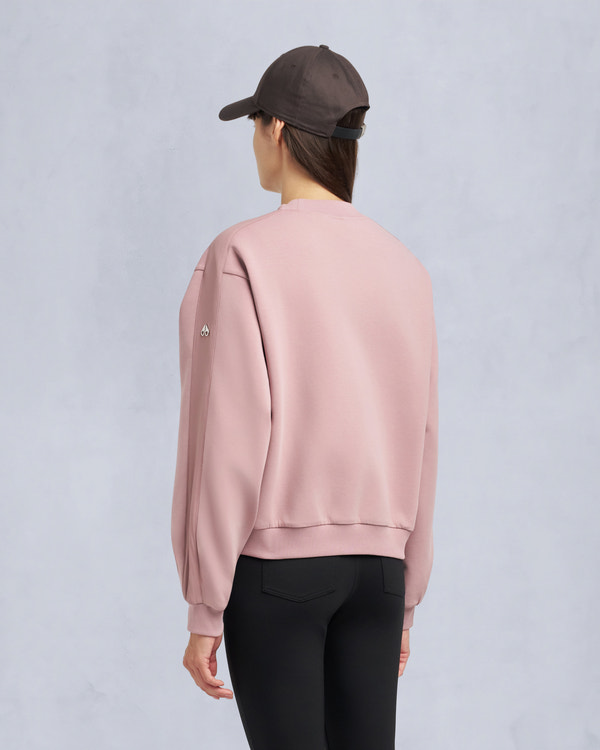 Moose Knuckles - M35LS631 - Mix Media Crewneck Sweatshirt - WOMENS -  - Back