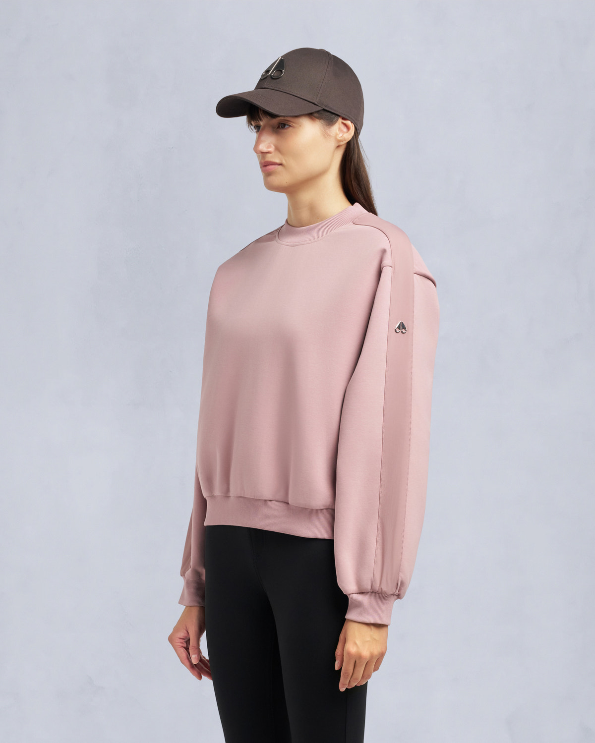 Moose Knuckles - M35LS631 - Mix Media Crewneck Sweatshirt - WOMENS -  - Front