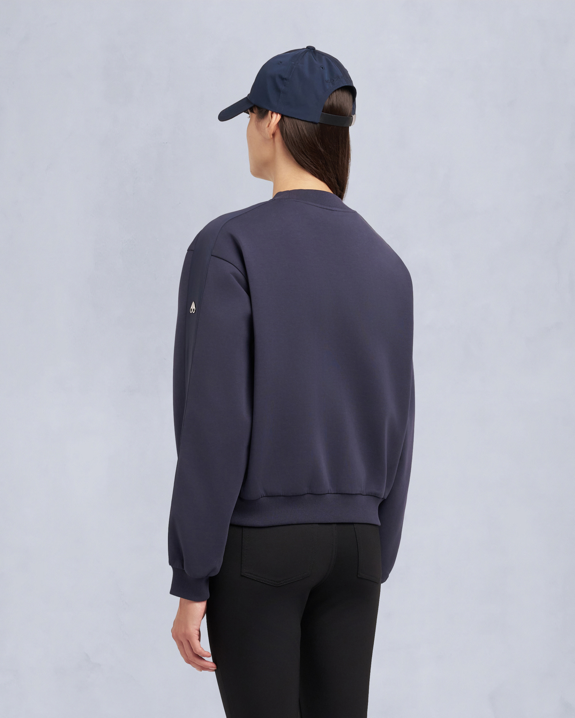 Moose Knuckles - M35LS631 - Mix Media Crewneck Sweatshirt - WOMENS -  - Back