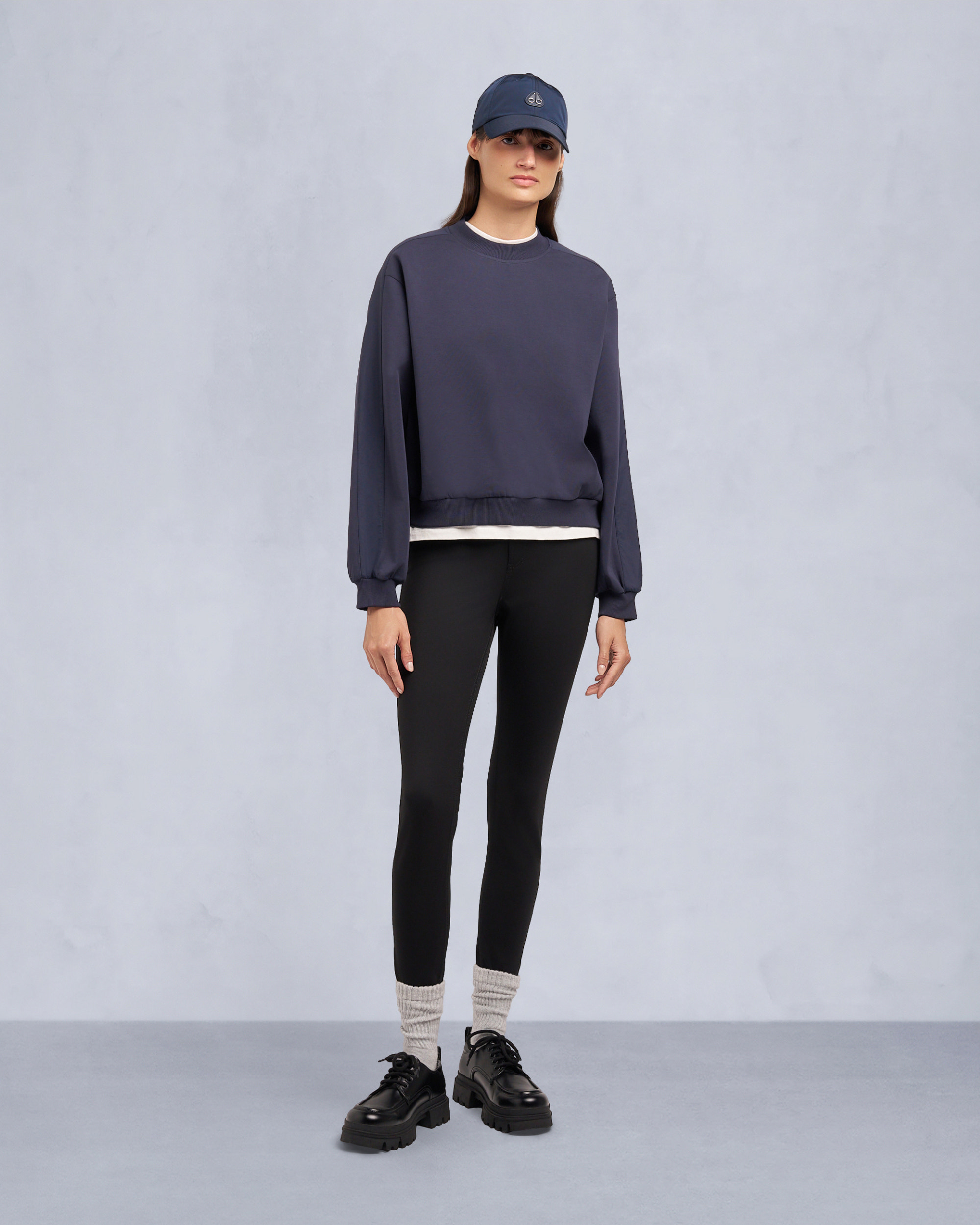 Moose Knuckles - M35LS631 - Mix Media Crewneck Sweatshirt - WOMENS -  - Front Category
