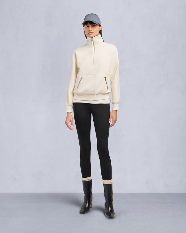 Moose Knuckles - M35LS632 - Mix Media Quarter Zip Sweater - WOMENS -  - Front Category