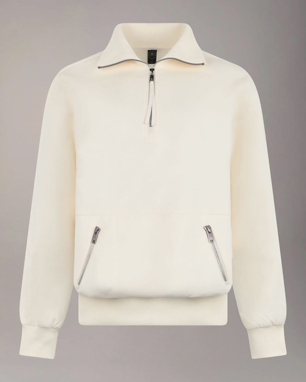 Moose Knuckles - M35LS632 - Mix Media Quarter Zip Sweater - WOMENS -  - GM