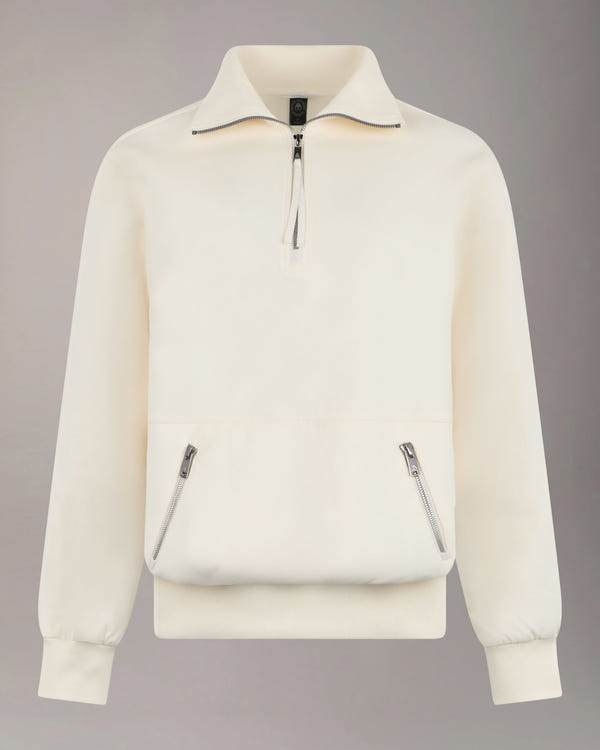 Moose Knuckles - M35LS632 - Mix Media Quarter Zip Sweater - WOMENS -  - GM