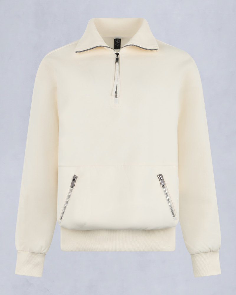 Moose Knuckles - M35LS632 - Mix Media Quarter Zip Sweater - WOMENS -  - GM