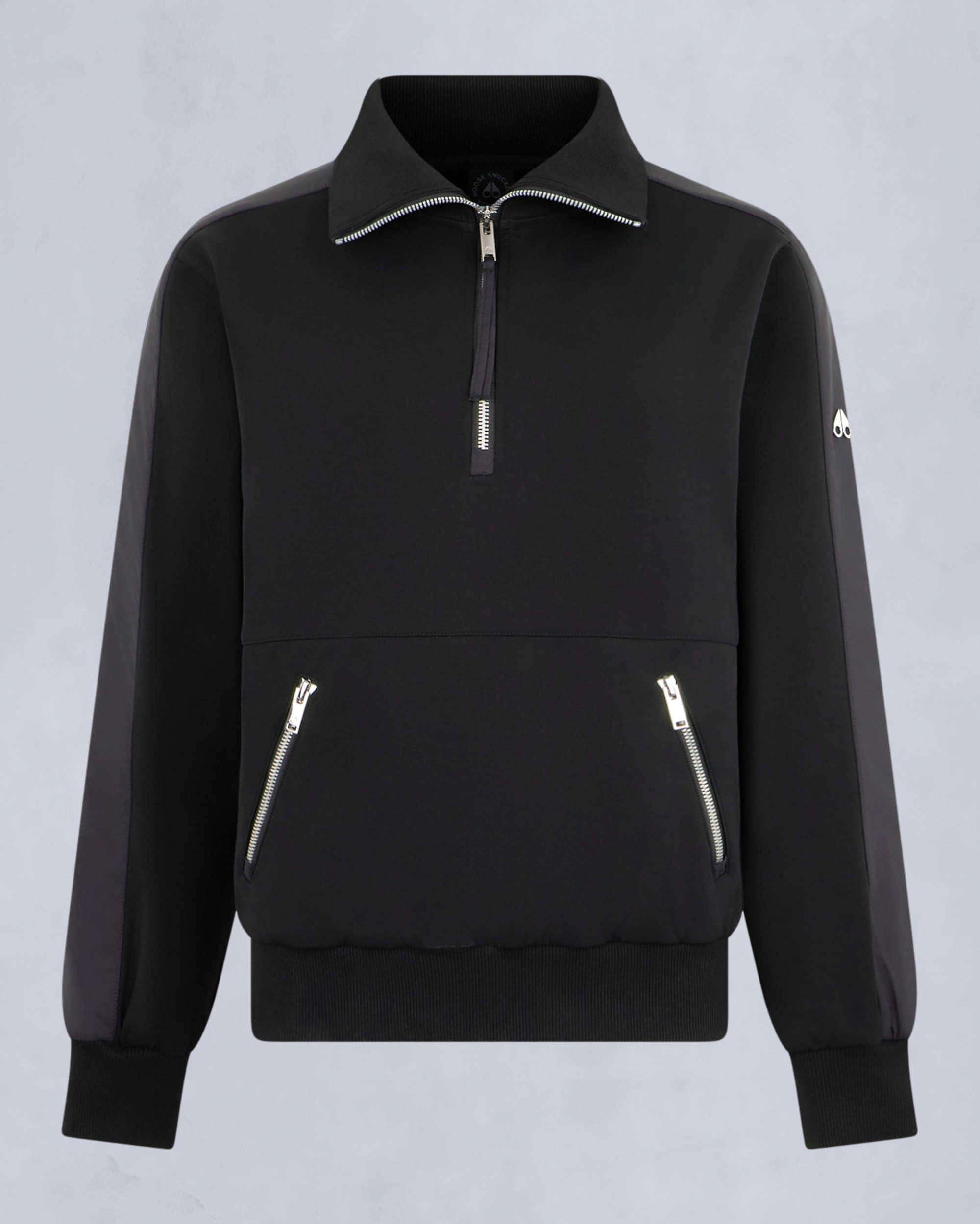 Moose Knuckles - M35LS632 - Mix Media Quarter Zip Sweater - WOMENS -  - GM