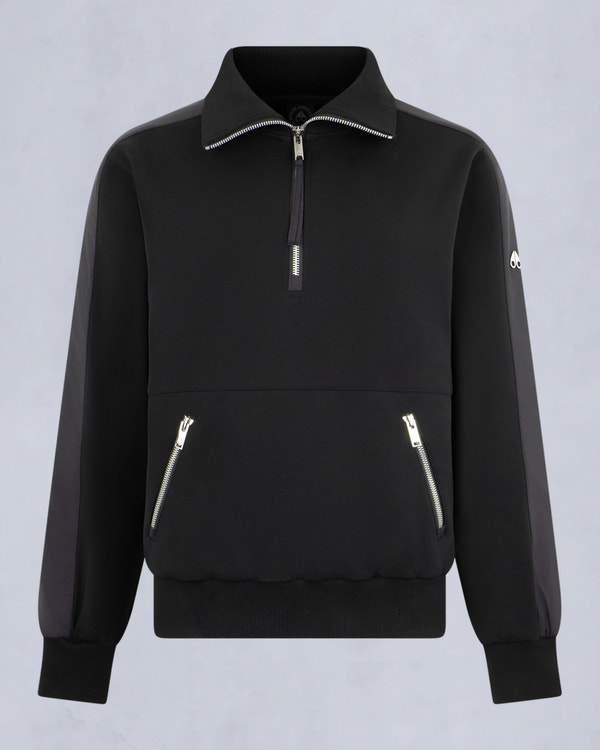 Moose Knuckles - M35LS632 - Mix Media Quarter Zip Sweater - WOMENS -  - GM