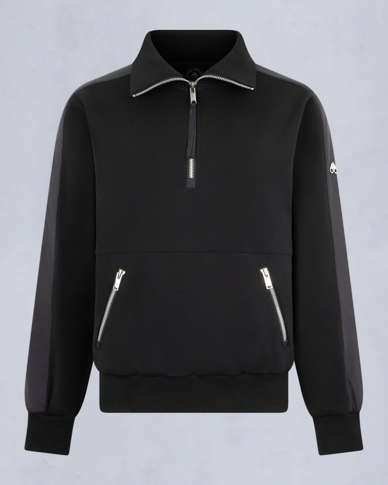 Moose Knuckles - M35LS632 - Mix Media Quarter Zip Sweater - WOMENS -  - GM