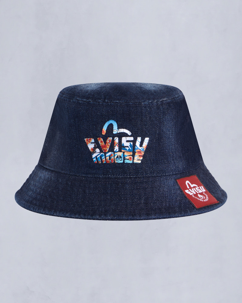 Moose Knuckles - M35MA531EV - Evisu x Moose Denim Bucket Hat - ACCESSORIES -  - GM