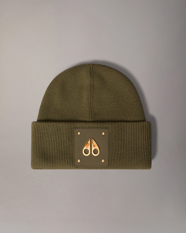 Moose Knuckles - M35MA574G - Gold Series Logo Icon Wool Beanie - ACCESSORIES -  - GM