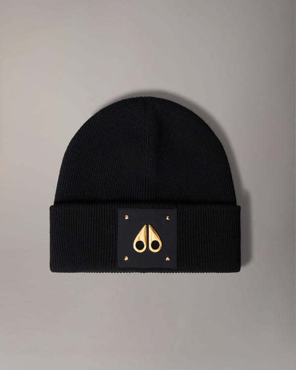 Moose Knuckles - M35MA574G - Gold Series Logo Icon Wool Beanie - ACCESSORIES -  - GM