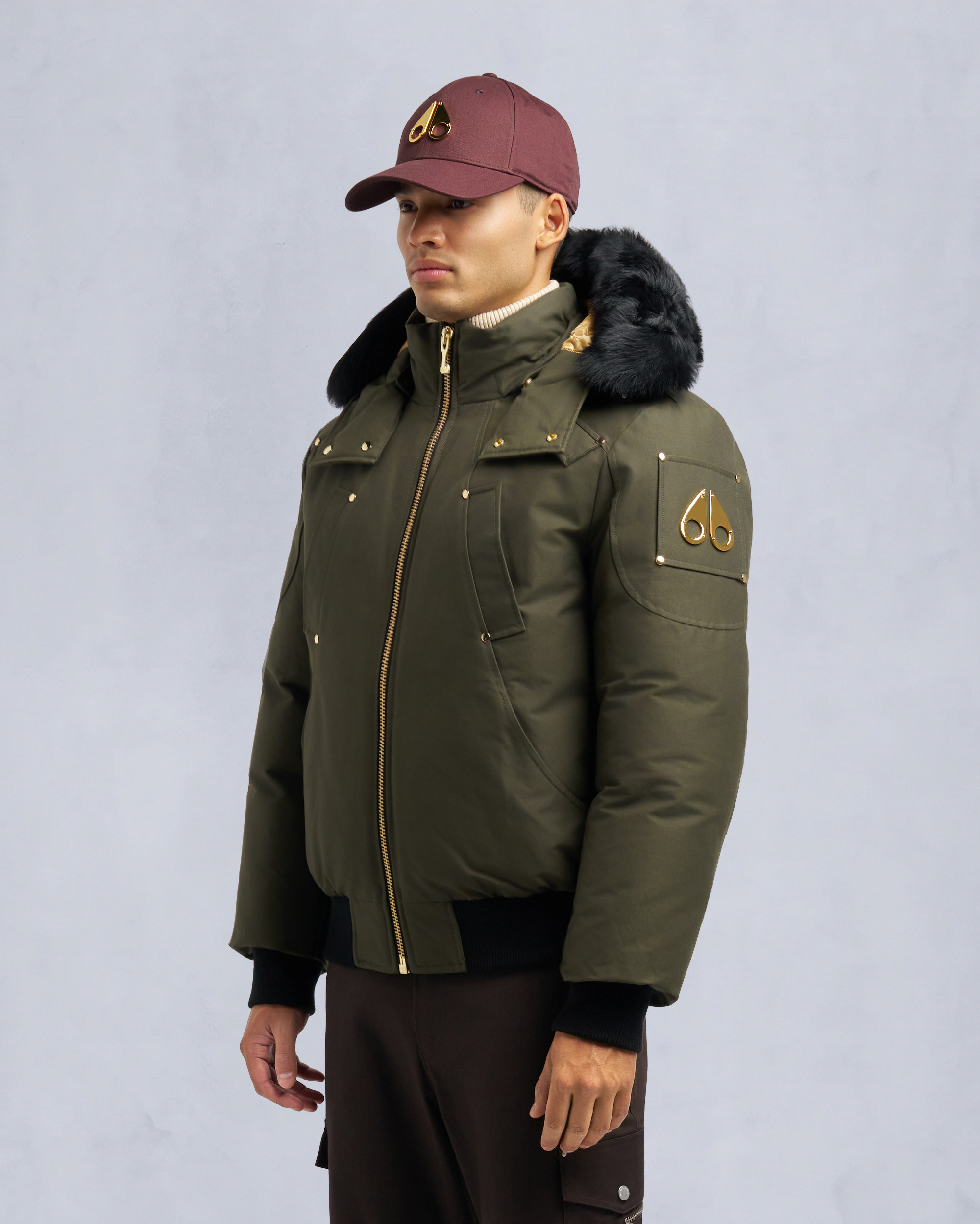 Moose Knuckles - M35MB000GS - Gold Series Original Shearling Trim Ballistic Bomber - MENS -  - Front