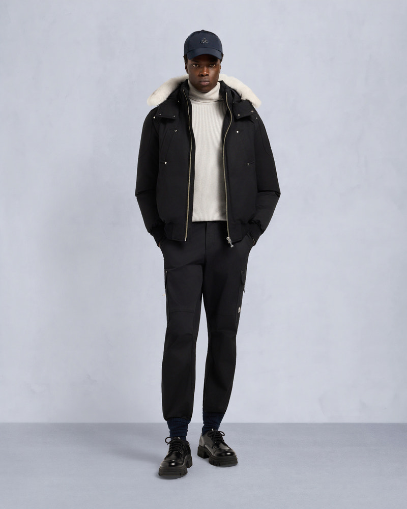 Moose Knuckles - M35MB000S - ORIGINAL BALLISTIC SHEARLING TRIM BOMBER JACKET - MENS -  - Front Category