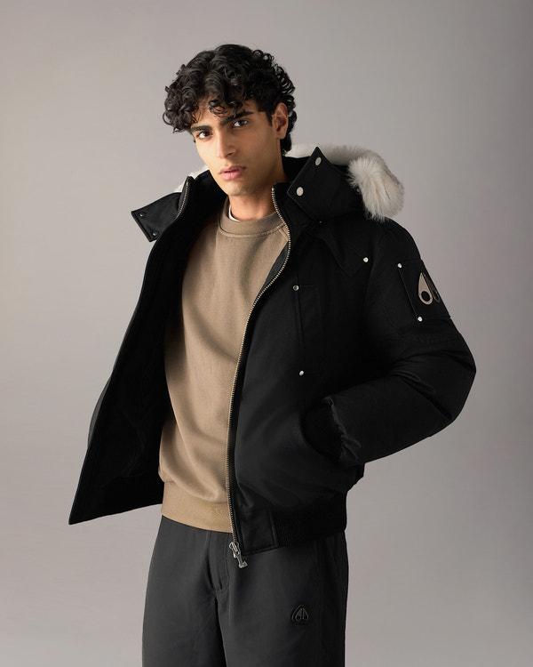 Moose Knuckles - M35MB000S - ORIGINAL BALLISTIC SHEARLING TRIM BOMBER JACKET - MENS -  - Front Category