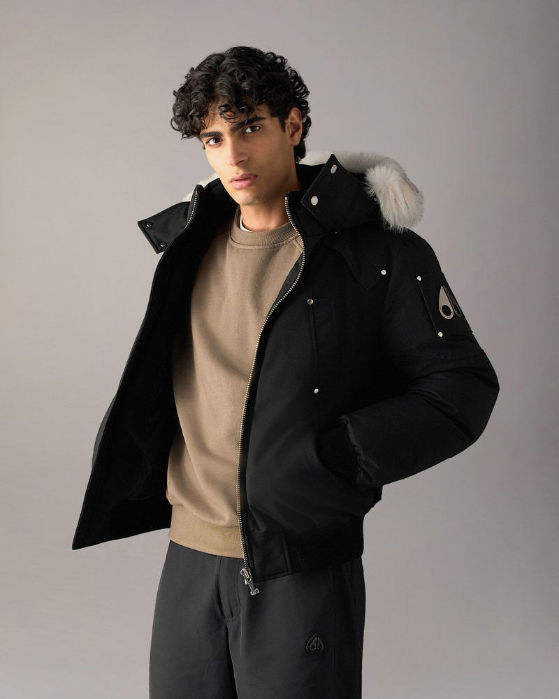 Moose Knuckles - M35MB000S - ORIGINAL BALLISTIC SHEARLING TRIM BOMBER JACKET - MENS -  - Front Category