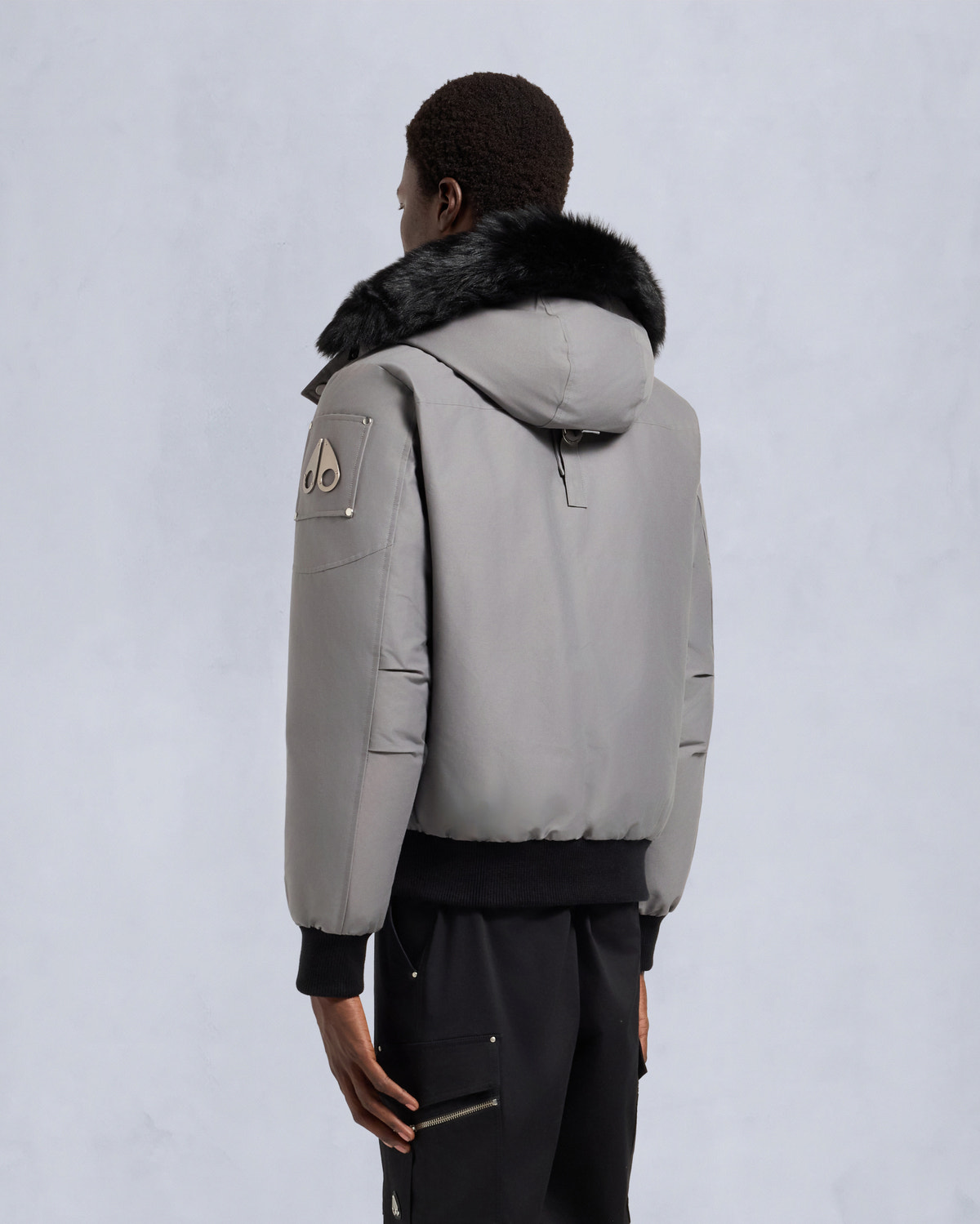 Moose Knuckles - M35MB000S - ORIGINAL BALLISTIC SHEARLING TRIM BOMBER JACKET - MENS -  - Back