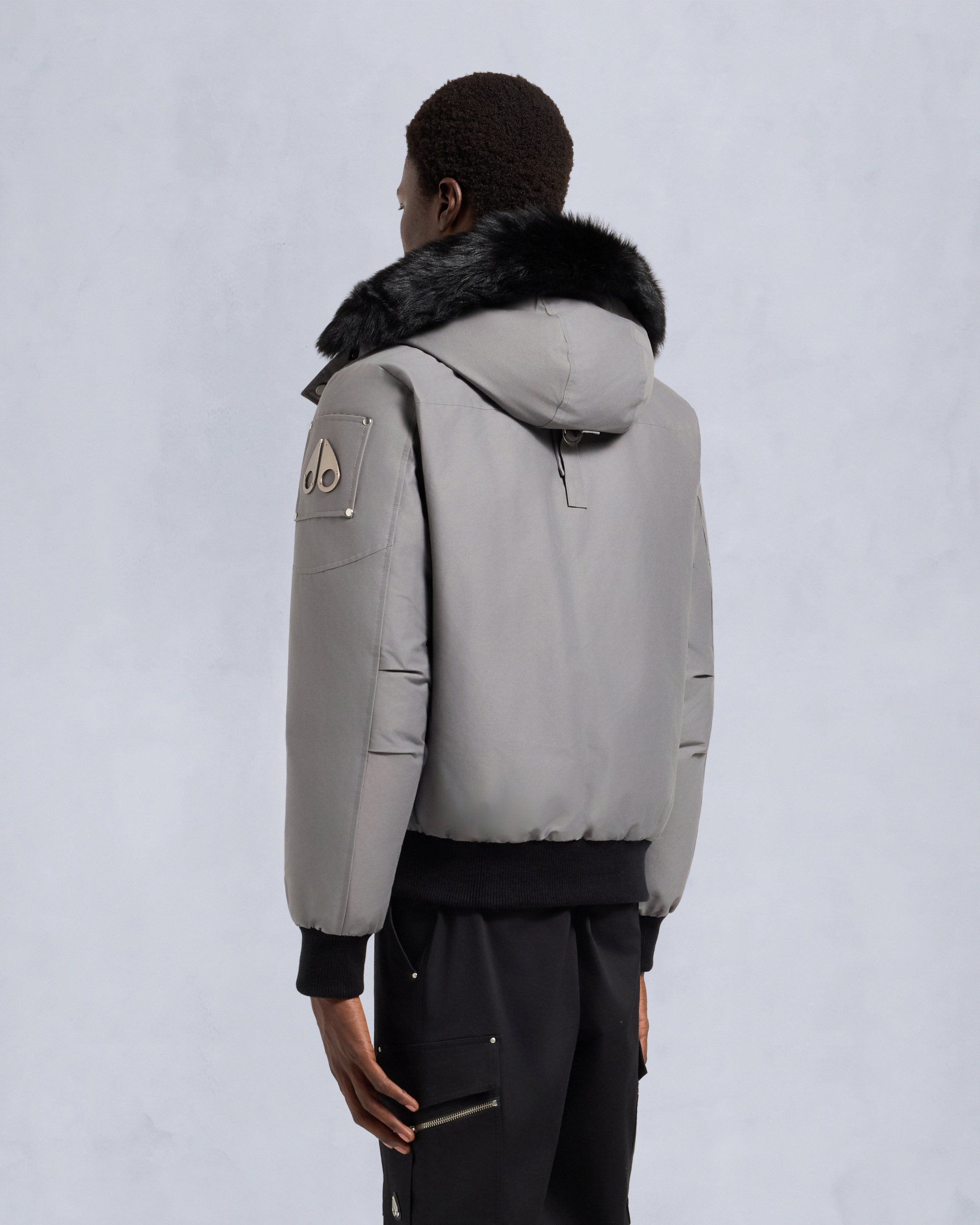 Moose Knuckles - M35MB000S - ORIGINAL BALLISTIC SHEARLING TRIM BOMBER JACKET - MENS -  - Back