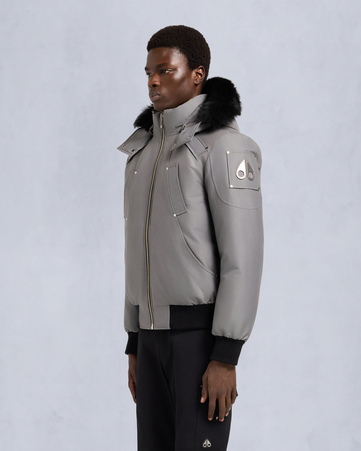 Moose Knuckles - M35MB000S - ORIGINAL BALLISTIC SHEARLING TRIM BOMBER JACKET - MENS -  - Front